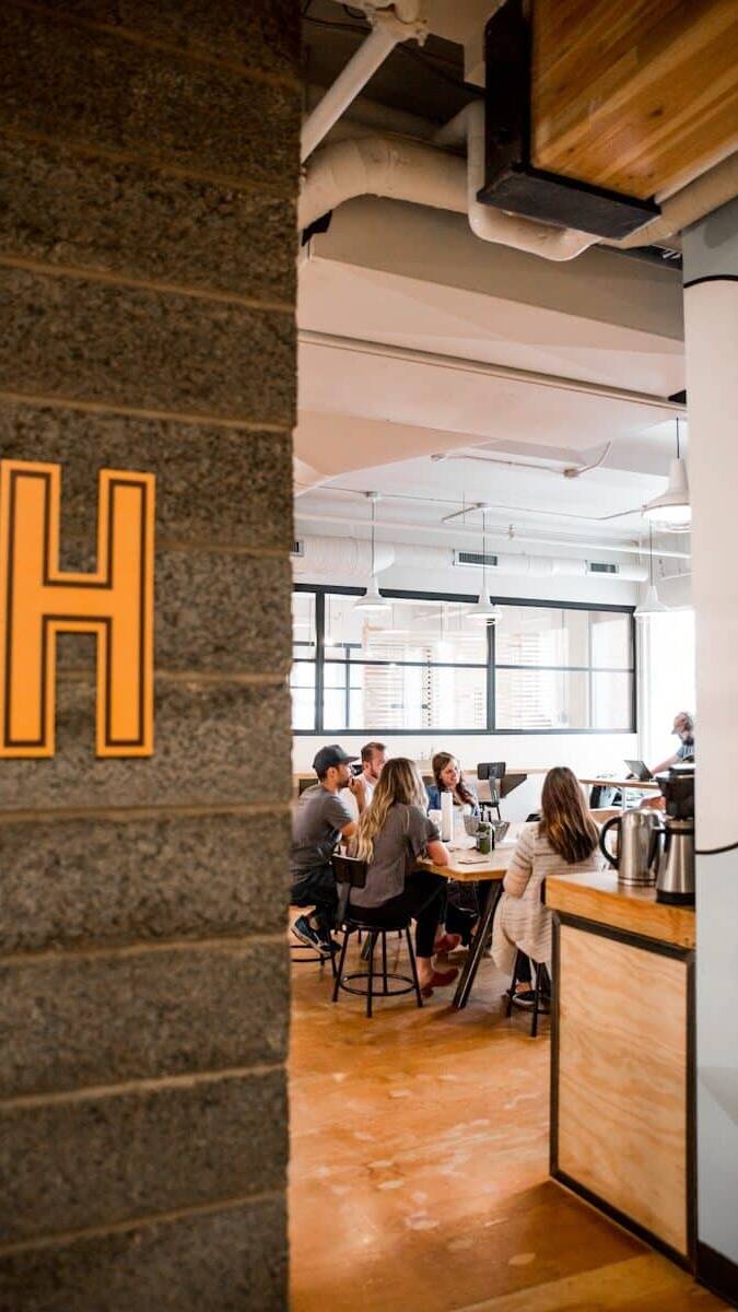 wall with letter H sign